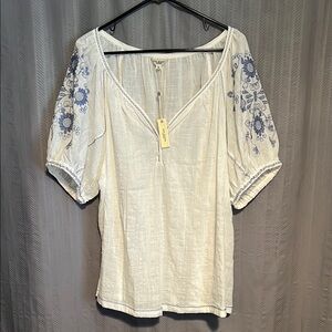 Max Studio London Embroidered Blouse
